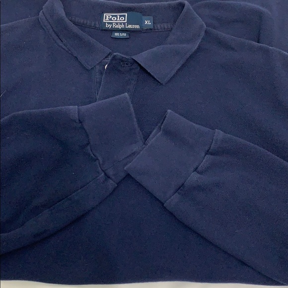 Polo Ralph Lauren blue long sleeve polo shirt EUC - Picture 4 of 8